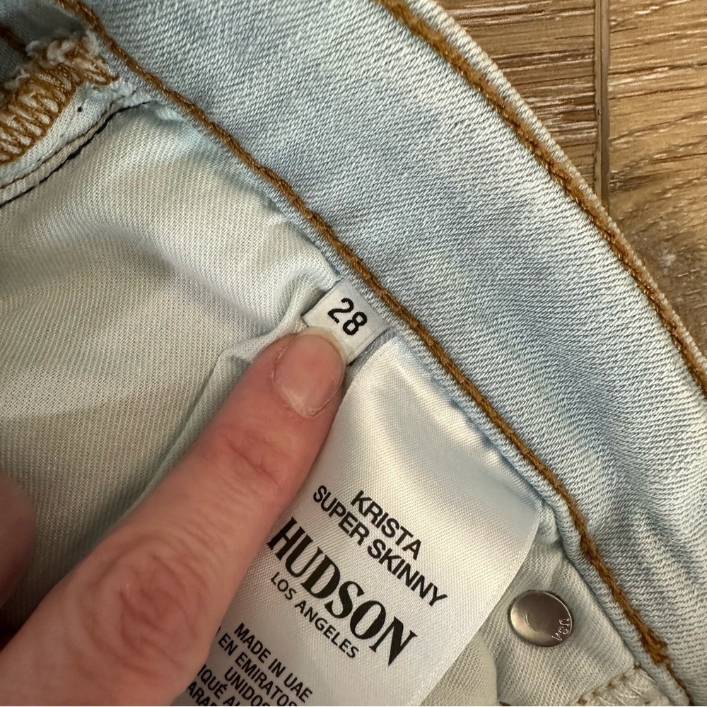 Hudson Women’s Krista Super Skinny Light Wash Denim High Rise Jeans Sz 28 GUC - Picture 7 of 11